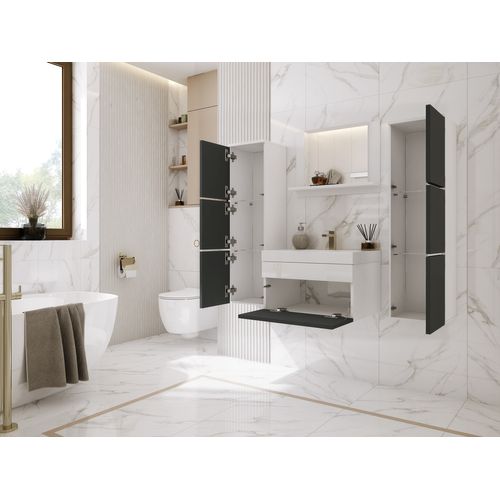 Ensemble Meuble Salle De Bain, Blanc Mat, Blanc Mat, 120 X 110 Cm