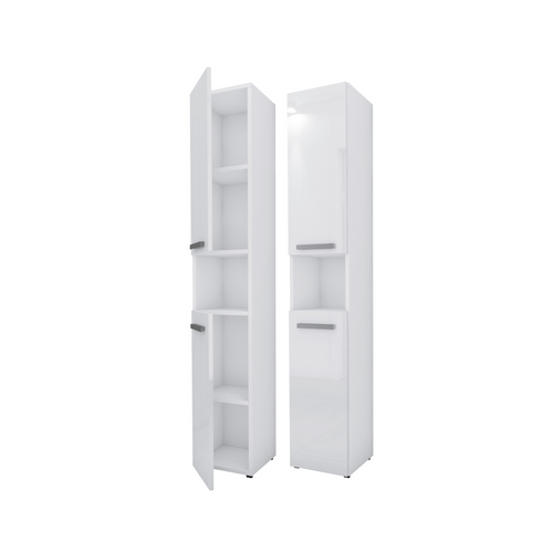 Meuble De Salle De Bain, Blanc Mat, 30 X 174 X 30 Cm