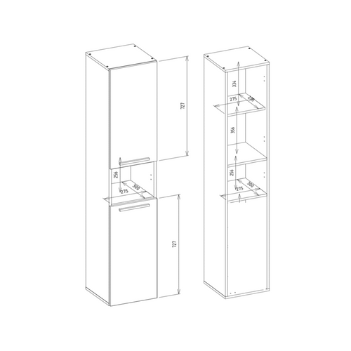Meuble De Salle De Bain, Blanc Mat, 30 X 174 X 30 Cm