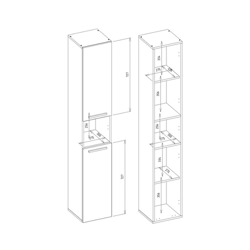 Meuble De Salle De Bain, Blanc Mat, 30 X 174 X 30 Cm