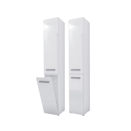 Meuble De Salle De Bain, Blanc Mat, 30 X 174 X 30 Cm