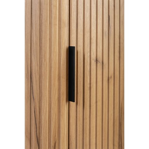 Meuble De Salle De Bain, Chêne Craft, Poignée Noire, 35,5 X 139 X 31,5 Cm