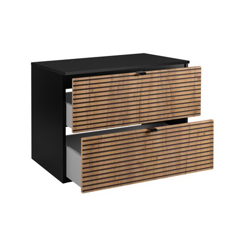 Meuble De Salle De Bain, Noir Mat, 80 X 57 X 46 Cm