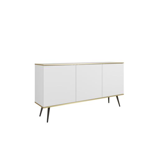 Buffet, Blanche, Pieds Noirs, 160 X 85 X 39 Cm