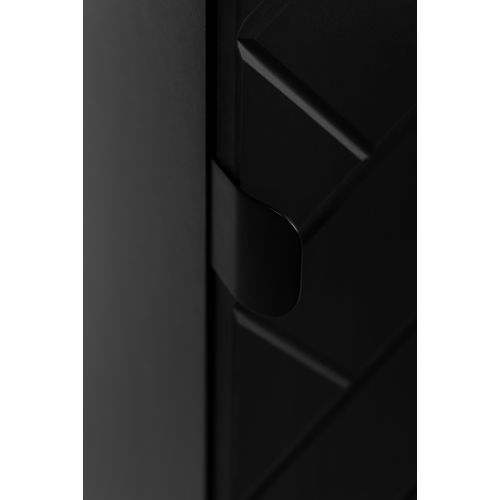 Meuble De Salle De Bain, Noir Mat, 35 X 136 X 27 Cm, Poignées Noires