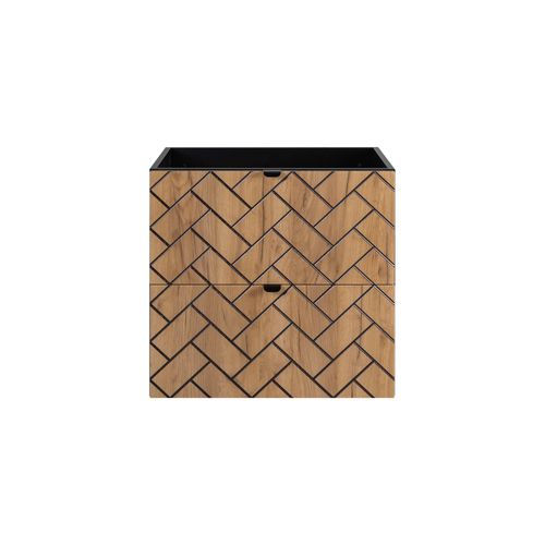 Meuble De Salle De Bain, Chêne Artisanal Doré, 60 X 57 X 46 Cm, Poignées Noires