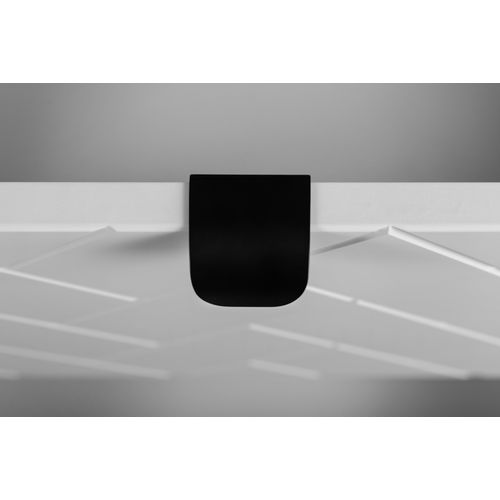 Meuble De Salle De Bain, Blanc Mat, 120 X 57 X 46 Cm, Poignées Noires