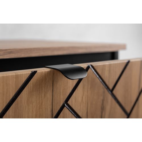 Meuble De Salle De Bain, Chêne Artisanal Doré, 80 X 57 X 46 Cm, Poignées Noires