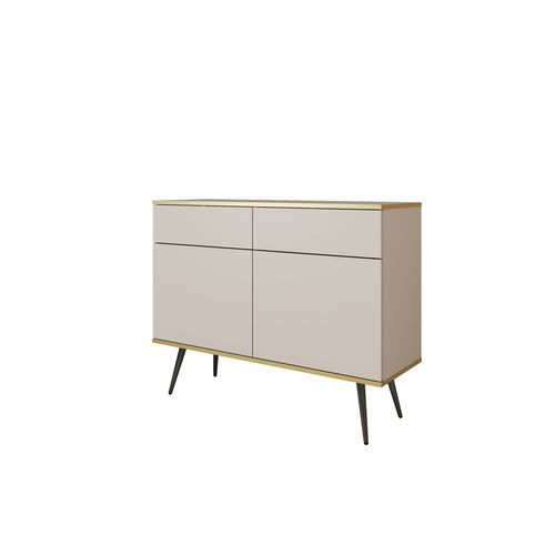 Buffet, Beige, Pieds Noirs, 107 X 85 X 39 Cm