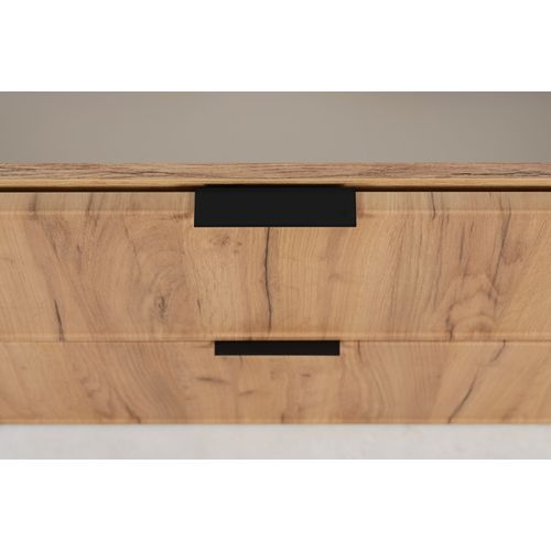 Meuble De Salle De Bain, Chêne Craft, Poignée Noire, 46 X 60 X 57 Cm