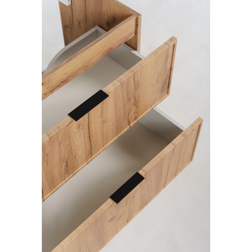 Meuble De Salle De Bain, Chêne Craft, Poignée Noire, 46 X 60 X 57 Cm