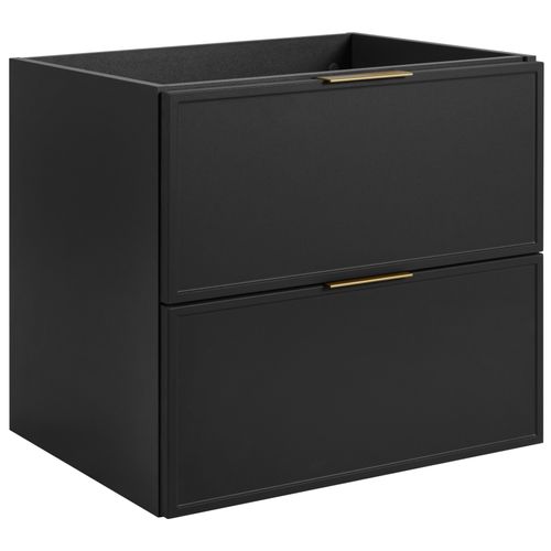 Meuble De Salle De Bain, Gris Foncé, Poignée Dorée, 46 X 60 X 57 Cm