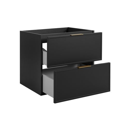 Meuble De Salle De Bain, Gris Foncé, Poignée Dorée, 46 X 60 X 57 Cm