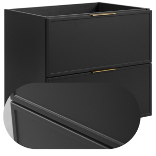 Meuble De Salle De Bain, Gris Foncé, Poignée Dorée, 46 X 60 X 57 Cm