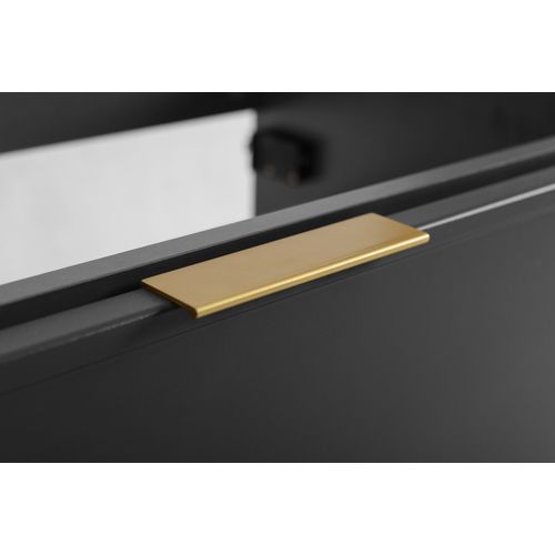 Meuble De Salle De Bain, Gris Foncé, Poignée Dorée, 46 X 60 X 57 Cm