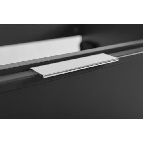 Meuble De Salle De Bain, Gris Foncé, Poignée Argentée, 46 X 60 X 57 Cm