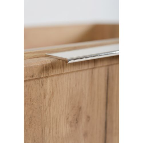 Meuble De Salle De Bain, Chêne Craft, Poignée Argentée, 46 X 60 X 57 Cm