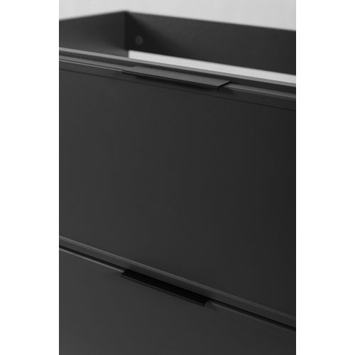 Meuble De Salle De Bain, Gris Foncé, Poignée Noire, 46 X 80 X 57 Cm