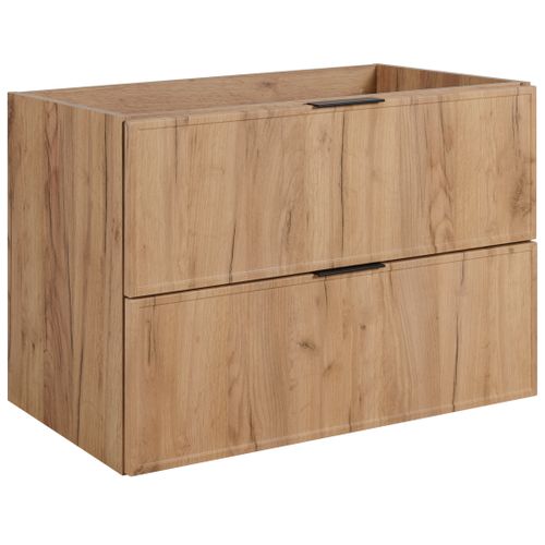 Meuble De Salle De Bain, Chêne Craft, Poignée Noire, 46 X 80 X 57 Cm