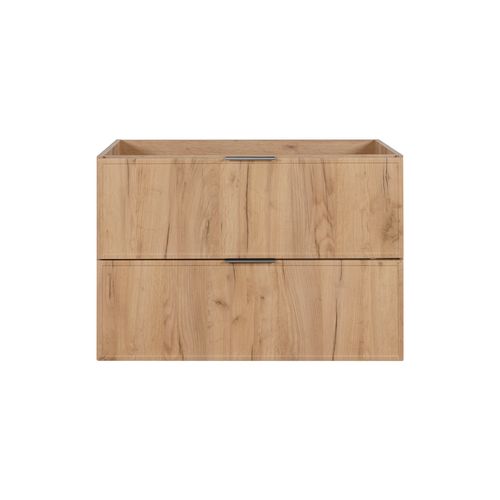 Meuble De Salle De Bain, Chêne Craft, Poignée Argentée, 46 X 80 X 57 Cm