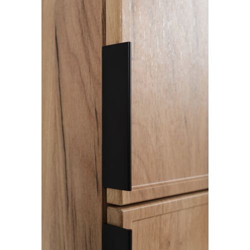 Meuble De Salle De Bain, Chêne Craft, Poignée Noire, 35 X 136 X 27 Cm