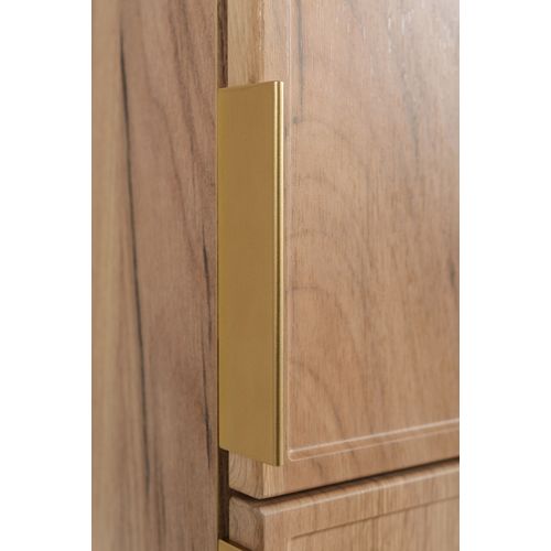 Meuble De Salle De Bain, Chêne Craft, Poignée Dorée, 35 X 136 X 27 Cm