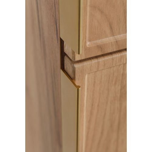 Meuble De Salle De Bain, Chêne Craft, Poignée Dorée, 35 X 136 X 27 Cm