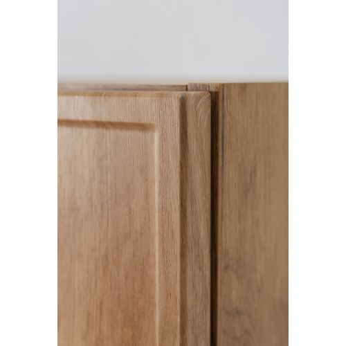 Meuble De Salle De Bain, Chêne Craft, Poignée Argentée, 35 X 136 X 27 Cm