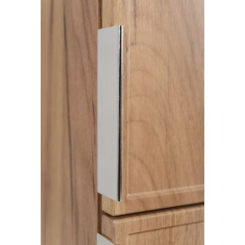 Meuble De Salle De Bain, Chêne Craft, Poignée Argentée, 35 X 136 X 27 Cm