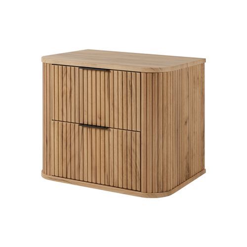 Meuble De Salle De Bain, Chêne Craft, Poignée Noire, 41,5 X 60 X 51,7 Cm