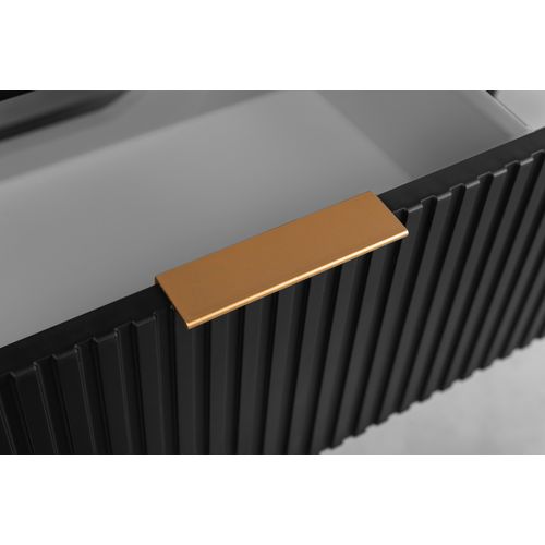 Meuble De Salle De Bain, Noir Mat, Poignée Dorée, 41,5 X 60 X 51,7 Cm