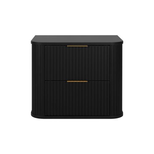 Meuble De Salle De Bain, Noir Mat, Poignée Dorée, 41,5 X 60 X 51,7 Cm