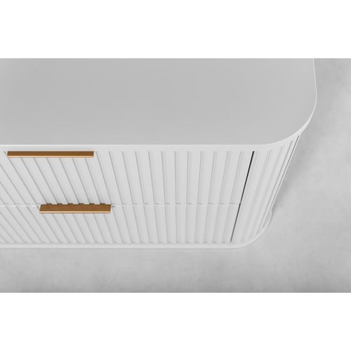 Meuble De Salle De Bain, Blanc Mat, Poignée Noire, 41,5 X 60 X 51,7 Cm