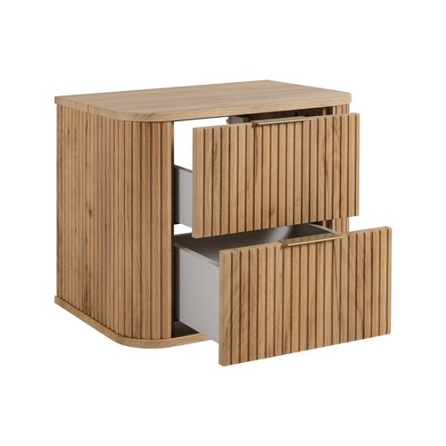 Meuble De Salle De Bain, Chêne Craft, Poignée Dorée, 41,5 X 60 X 51,7 Cm