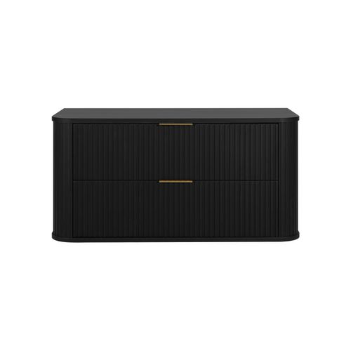 Meuble De Salle De Bain, Noir Mat, Poignée Dorée, 41,5 X 100 X 51,7 Cm