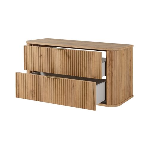 Meuble De Salle De Bain, Chêne Craft, Poignée Dorée, 41,5 X 100 X 51,7 Cm