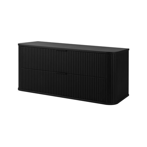 Meuble De Salle De Bain, Noir Mat, Poignée Noire, 41,5 X 120 X 51,7 Cm