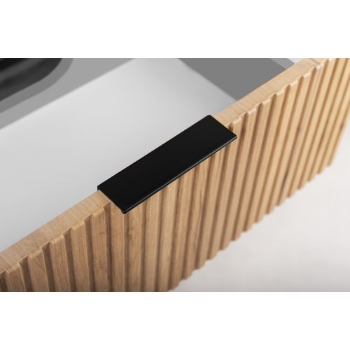 Meuble De Salle De Bain, Chêne Craft, Poignée Noire, 41,5 X 120 X 51,7 Cm