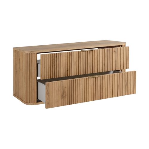 Meuble De Salle De Bain, Chêne Craft, Poignée Dorée, 41,5 X 120 X 51,7 Cm