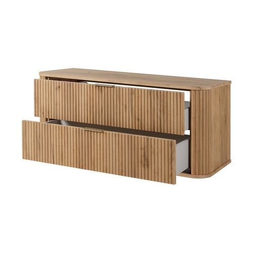 Meuble De Salle De Bain, Chêne Craft, Poignée Dorée, 41,5 X 120 X 51,7 Cm