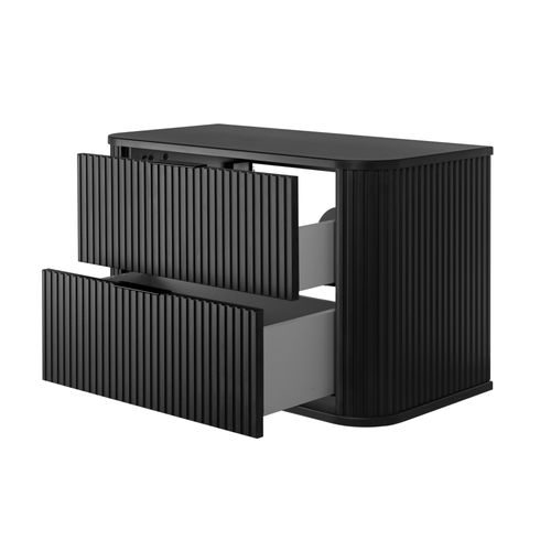 Meuble De Salle De Bain, Noir Avec Poignée Noire, 80,4 X 51,7 X 41,5 Cm