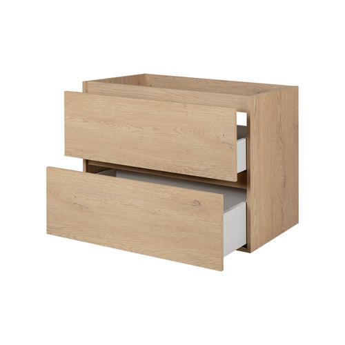 Meuble De Salle De Bain 80 Cm, Couleur : Chêne Clair, 80 X 46 X 60,7 Cm, Sans Plan De Travail