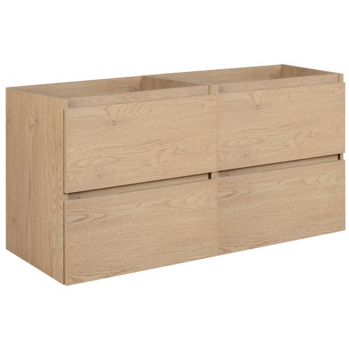 Meuble De Salle De Bain 120 Cm (2 X 60), Couleur : Chêne Clair, 120 X 57 X 46 Cm