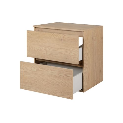 Meuble De Salle De Bain 80 Cm + Top, Couleur : Chêne Clair, 80 X 46 X 60,7 Cm