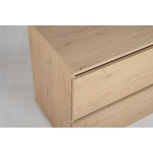 Meuble De Salle De Bain 140 Cm (2 X 60 + 20) + Top, Couleur : Chêne Clair, 140 X 46 X 60,7 Cm