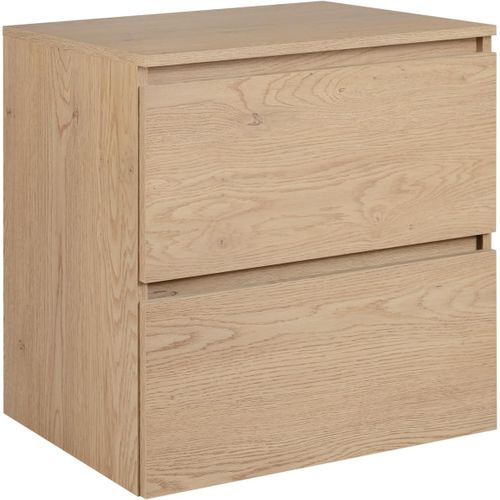 Meuble De Salle De Bain 60 Cm + Top, Pieds, Couleur : Chêne Clair, 60 X 77 X 46 Cm