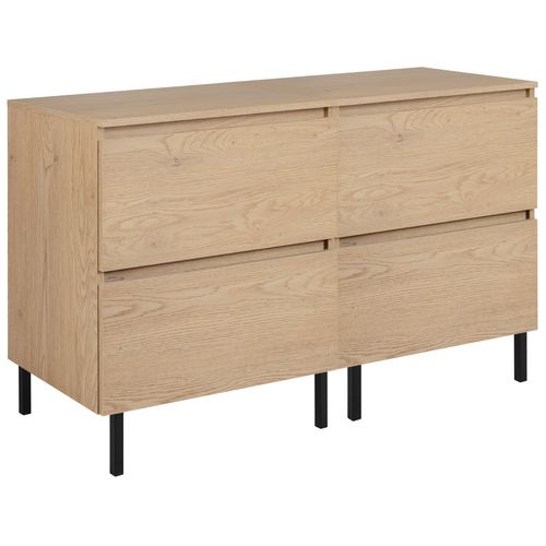 Meuble De Salle De Bain 120 Cm (2 X 60) + Top, Pieds, Couleur : Chêne Clair, 120 X 77 X 46 Cm