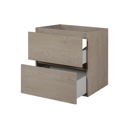 Meuble De Salle De Bain 60 Cm, Couleur: Chêne Foncé, 60 X 46 X 60,7 Cm, Sans Plan De Travail