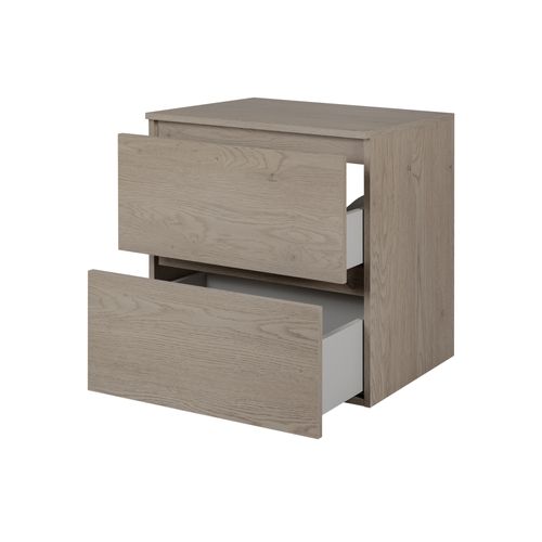 Meuble De Salle De Bain 60 Cm Avec Plan De Travail Supérieur, Couleur: Chêne Foncé, 60 X 57 X 46 Cm