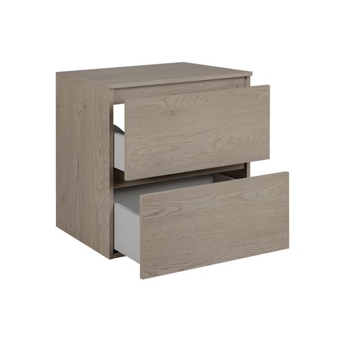 Meuble De Salle De Bain 60 Cm Avec Plan De Travail Supérieur, Couleur: Chêne Foncé, 60 X 57 X 46 Cm